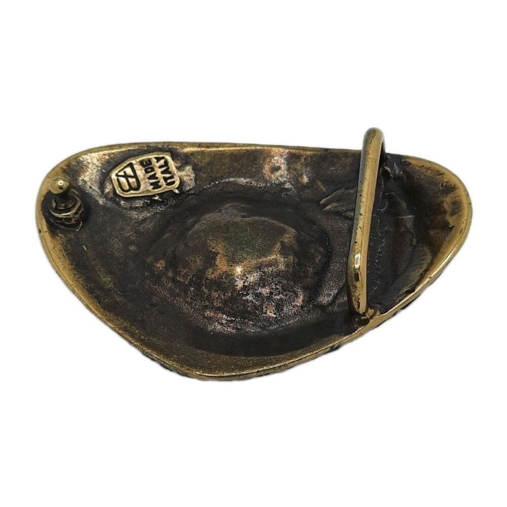 LEATHEROCK Vintage Boho Western Statement Belt Leather Brass Agate Stone Sz 36 - Picture 7 of 7